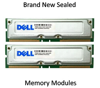 2 New Sealed: D9461P.D Dell 2x256MB = 512MB Rambus Non ECC PC 800 800Mhz Memory - Image 1 of 2