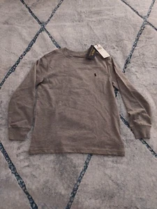 NWT Polo Ralph Lauren Boys Checked Big Pony Long Sleeve T-shirt, SZ: 6 - Picture 1 of 6