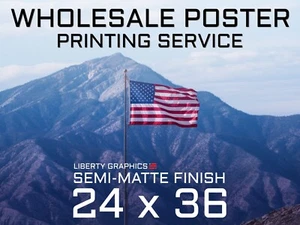 (10) BULK 24”x36" Personalized Custom Printed Semi-Matte Posters - Wholesale - Picture 1 of 6