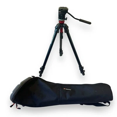 Manfrotto 745B 701RC Tripod Set Fluid Head With MBAG80 Bag Video Setup - Image 1 of 4