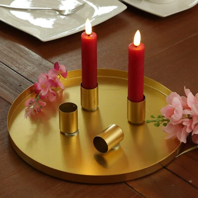 Stabkerzenhalter magnetisch Kerzentablett Kerzenständer Adventskranz D:25cm gold - Bild 1 von 4
