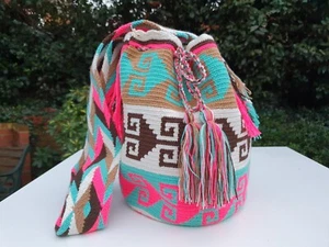 Mochila Wayuu Auténtico Hecho a Mano Mochila Wayuu - COLECCIÓN ARCOIRIS - Remolino - Imagen 1 de 4