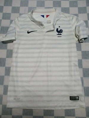 Maillot équipe de FRANCE 2014 2015 NIKE FFF shirt away blanc enfant 10 12 ans - Photo 1/4