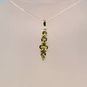 Green Peridot Necklace, Semi Precious Gemstones, Handmade Jewellery - Picture 1 of 4