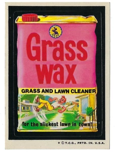 Topps Wacky Packages 1973 cuarta serie 4 limpiador de cera de hierba casi nuevo - Imagen 1 de 1