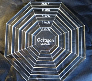 Quilting stencil Paper piercing Octagon set 5 sizes 2" to 6" 4mm acrylic made UK - Picture 1 of 2