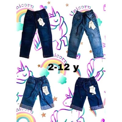 Unisex Kids Denim Pants For Boys & Girls 2 years to 12 years Stretchable Waist. - Image 1 of 4