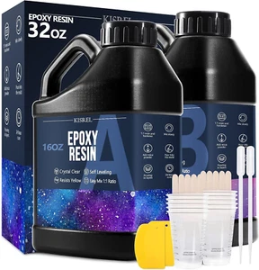 Kisrel Epoxy Resin 32Oz - Kit De Resina Epoxi Transparente - Sin Amarilleamie - Picture 1 of 6