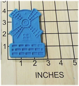 Classic Windmill Shaped Fondant Cookie Cutter and Stamp vintage design #1130 - Picture 1 of 1