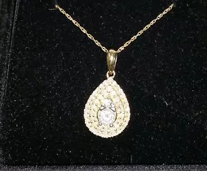 IGL-zertifiziertes Damen 3/4 ctw Halo Diamant Collier - 18 Zoll 10K Gelbgold - Bild 1 von 5