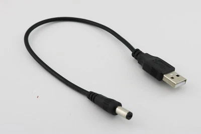 USB Male to 5.5mm x 2.1mm Male 5 Volt DC Power Barrel Jack Power Cable Cord 25cm - Image 1 of 4