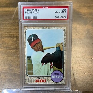1968 Topps Felipe Alou #55 *Braves* PSA 8 NM-MT