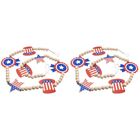 2 Pieces Hanging Tag Beads Garland Curtain Independence Day Beaded