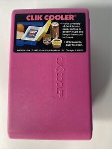 CLIK COOLER Vtg Mini Juice Box Soda Insulated 7 x 4 x 3 Pink 1990s Insulin Case