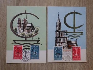 2x Cartes Maximum PREMIER JOUR FDC Annee 1966 France Yt 1490 1491 Europa Combet - Imagen 1 de 1