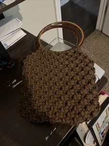 Macrame Purse Brown - Picture 1 of 7