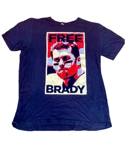 NFL Free Tom Brady T-Shirt Men’s Large Barstool Sports Patriots Blue Unique - Picture 1 of 4
