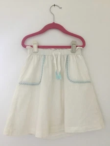 Gap Kids Girls White Skirt With Light Blue Tassels, Size S, Excellent Condition - Picture 1 of 5