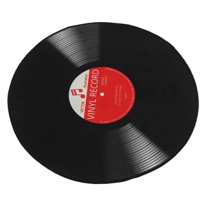  Vinyl Schallplatten Teppich - 2 Fuß/24 Zoll Musik Thema runder Teppich - rutschfester waschbarer Bereich - Bild 1 von 12