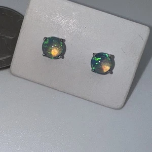 Vintage Opal And Sterling Silver Stud Earrings  - Bild 1 von 4