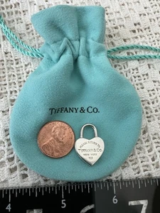 Tiffany & Co Charm Return To Tiffany Heart Padlock Charm Pendant w/pouch - Picture 1 of 12