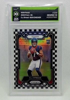 2023 Panini Prizm CJ Stroud Black & White Checker board Degree Graded 10 - Image 1 of 2