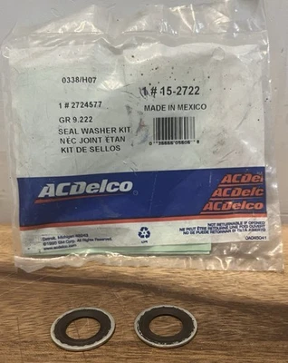 2 PACK ACDelco 15-2722 Air Conditioning Evaporator Fitting Gasket - Image 1 of 3