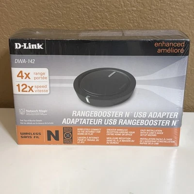 D-Link Wireless USB Adapter Rangebooster N Draft 802.11N new sealed - Image 1 of 3
