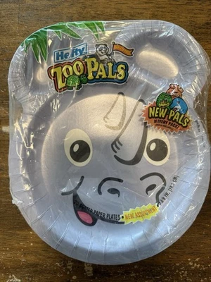 Original 2003 Hefty Zoo Pals Kids Paper Plates Vintage 24 Pack Sealed RARE Rhino - Image 1 of 3