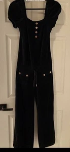 Juicy Couture Frottee Kurzarm Overall Gr. 14 Marineblau Y2K Damen S XS - Bild 1 von 4