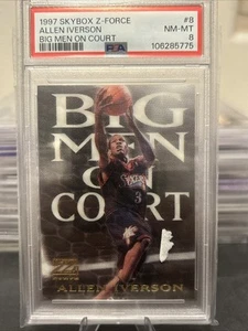 1997-98 Skybox Z-Force Big Men On Court #8 Allen Iverson PSA 8 Sixers NEW SLAB - Picture 1 of 2