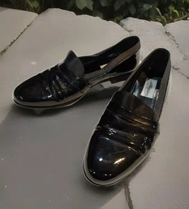 MEZLAN MIRAGE LACKLEDER schwarz TUXIDO FORMELLE HALBSCHUHE GRÖSSE 11 M HERGESTELLT IN SPANIEN - Bild 1 von 11