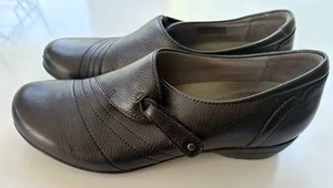 Dansko FRANNY Loafers Womens Size 9.5M (EU 41) Black Burnished Leather Slip-Ons - Picture 1 of 7