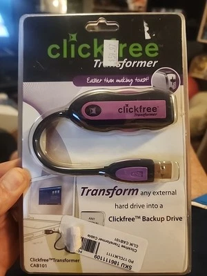 Clickfree Transformer CAB101 Backup Drive NEW in Package HTF - Image 1 of 2