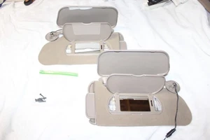 00-05 Buick LESABRE DUAL Sunvisors w/ Sunvisor Clips CLOTH Tan CLEAN - Picture 1 of 4
