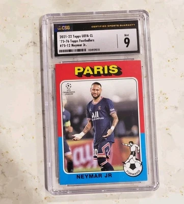 2021-22 Topps UEFA Champions League Neymar Jr. Retro Card #12 Graded CSG 9 - Image 1 of 2
