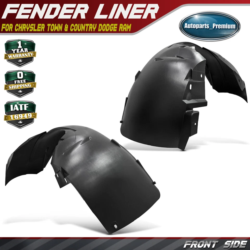 2x Forro de guardabarros interior delantero para Chrysler Town & Country Dodge Grand Caravan Ram Foto 1 de 4