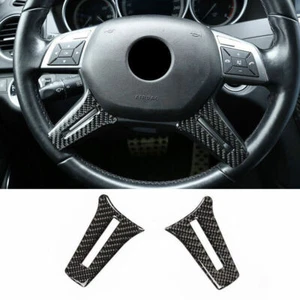 Cubierta interior de fibra de carbono real borde de volante para Benz Clase C 2007-2014 - Imagen 1 de 7