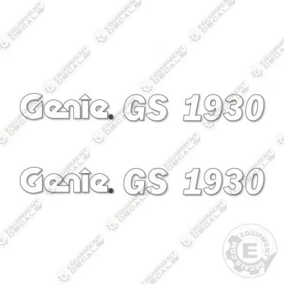 AFTERMARKET Fits Genie GS1930 Decal Kit Scissor Lift - WHITE CUT LETTERING ONLY