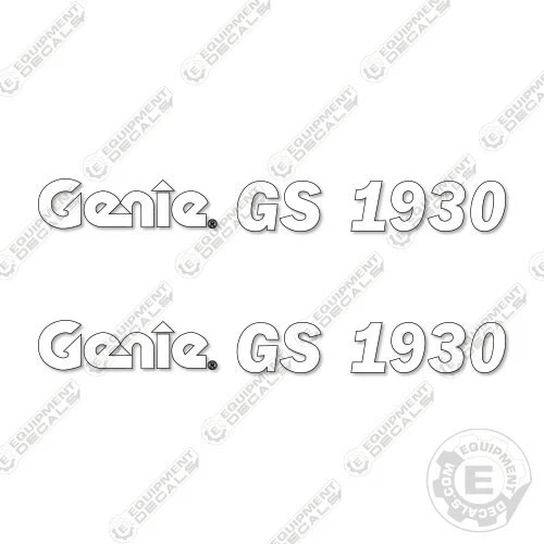 AFTERMARKET Fits Genie GS1930 Decal Kit Scissor Lift - WHITE CUT LETTERING ONLY