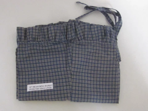 Custom LINER for Longaberger 13" MEASURING Basket ~ Country ~ Checked Cover