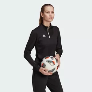 adidas Long Sleeve Top Womens Training Football Entrada Sports Black - Picture 1 of 4