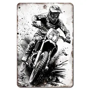 Motorcycle Aluminum Metal Sign - Off Road Dirt Bike Daredevil Motocross Racing - Picture 1 of 1