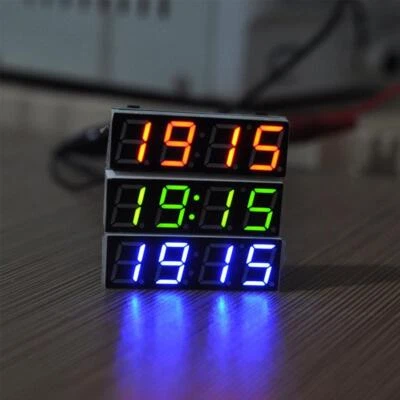 MARKENLOS 1x Mini Coche Digital Reloj Termómetro Voltímetro 3 en 1 Luz Vehículo Lote R2