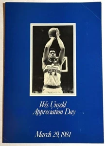 WES UNSELD Bullets ~ 1981 Appreciation Day Program - Picture 1 of 2