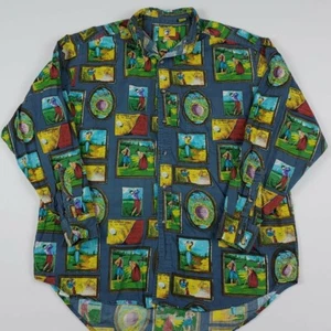 Vintage 90s Duckhead Golf All Over Print Multicolor Shirt Rare Sport AOP Design - Picture 1 of 4
