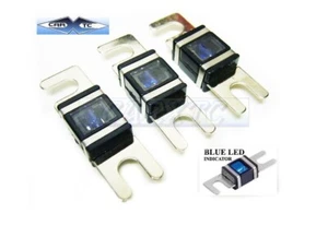 3x MINI ANL FUSE w/ Blue LED Indicator: PLATINUM PLATED 40A 40 AMP - Picture 1 of 2