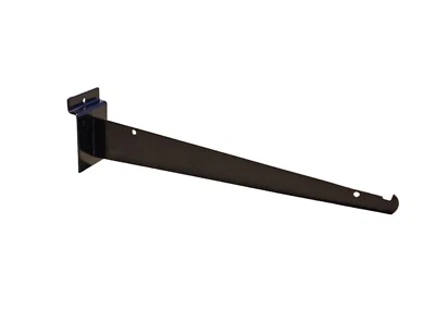 12" Black Shelf Bracket for Slatwall (Holds 30lbs) - Pack of 32 - Изображение 1 из 3