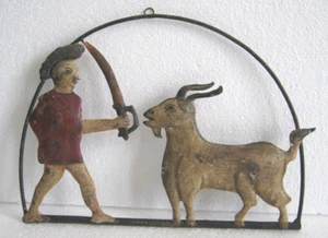 Antique vintage old Trade advertisement embossed sign - Picture 1 of 8