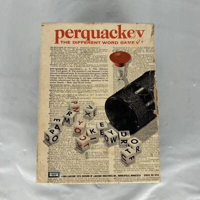 Perquackey Word Game by Lakeside Vintage 1969  Complete Alphabet Dice Timer - Image 1 of 2